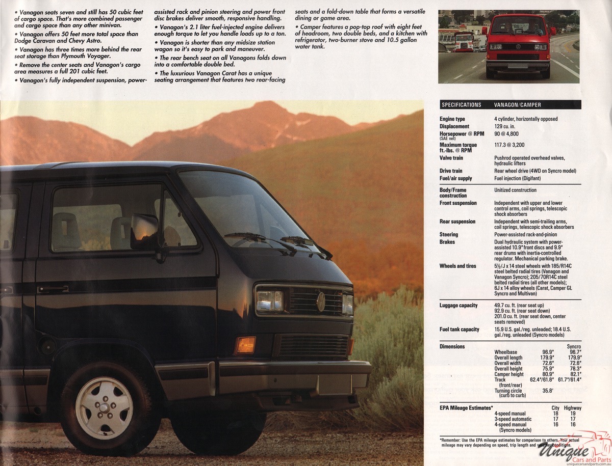 1991 VW Full Line Brochure Page 23